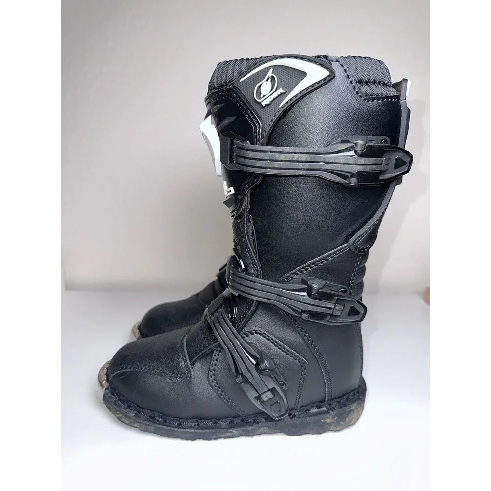 ONEAL MX Rider Boots Youth  Kid Size 1 US EUR 33 Black Motocross Dirtbike Boots